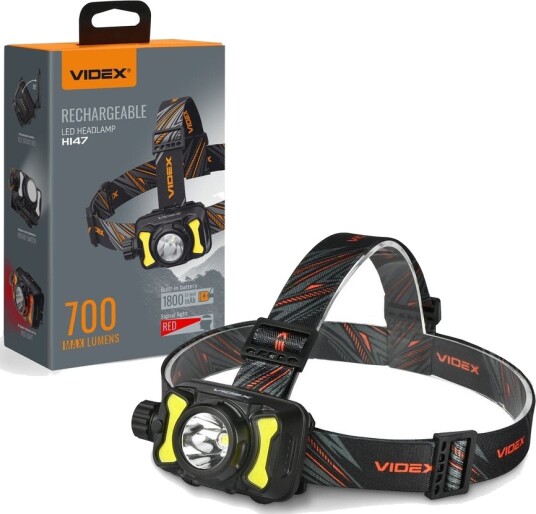 Videx LED hodelykt - 5000K, 700 lumen, oppladbar, IP55 - Kulør : Nøytral