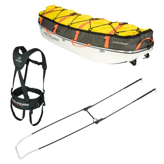 Fjellpulken Traverse 165 M/forsterket Drag Og Sele Yellow 165cm