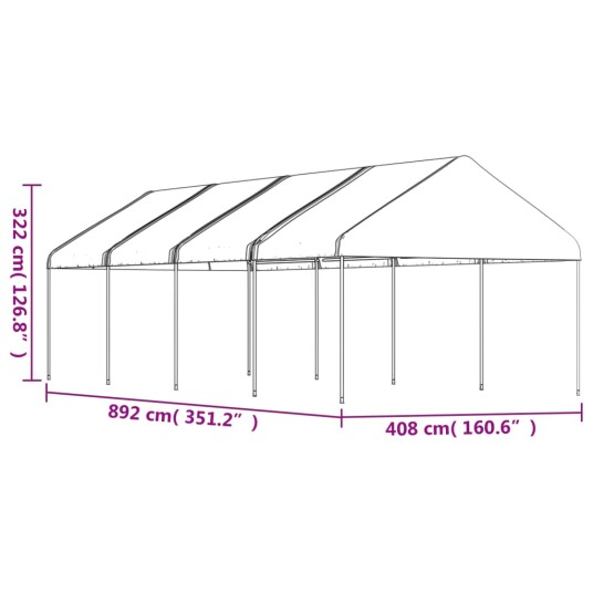 vidaXL Paviljong med tak hvit 8,92x4,08x3,22 m polyetylen vidaXL Paviljong med tak hvit 8,92x4,08x3,22 m polyetylen