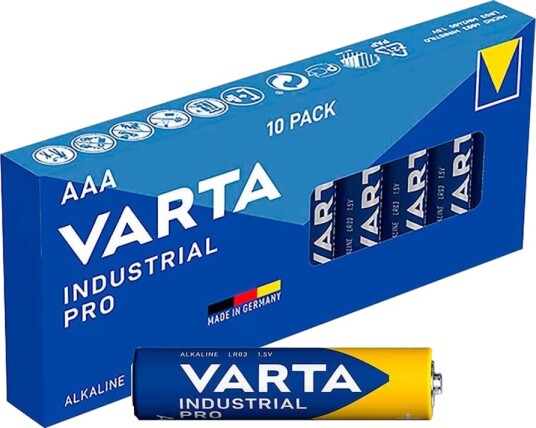 Varta Industrial Pro 10 stk AAA Alkalisk Batteri 1,5 V med 1220 mAh Varta Industrial Pro 10 stk AAA Alkalisk Batteri 1,5 V med 1220 mAh