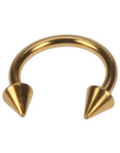 Utgått Rund Gullfarget Øyenbrynspiercing med Spike Kuler 12 x 8 mm