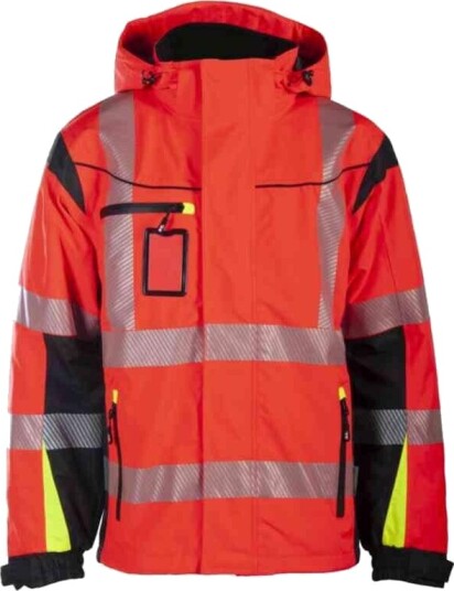 BS Halten Extreme Skalljakke, HiVis kl.3 Unisex, Str. 2XL, Rød/Sort