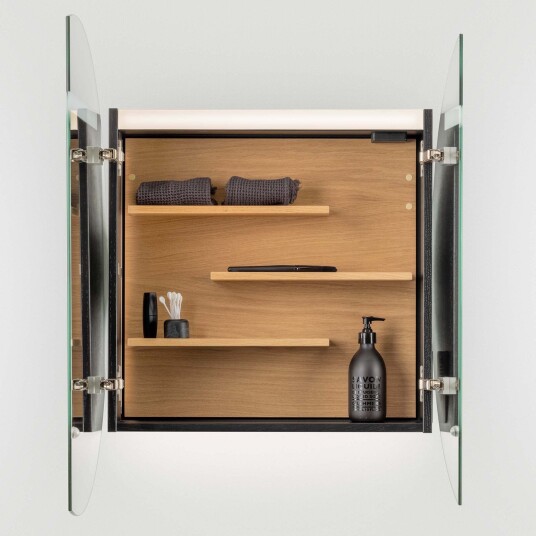 INR Iconic Nordic Rooms Circ Ø80 Speilskap med Regulerbar Belysning Ø80x159mm Svart eik