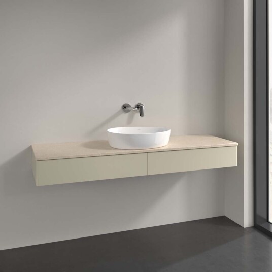 Villeroy & Boch Antao Servantskap med 2 skuffer 160x50x19 cm m/lys Grå Matt/Crème