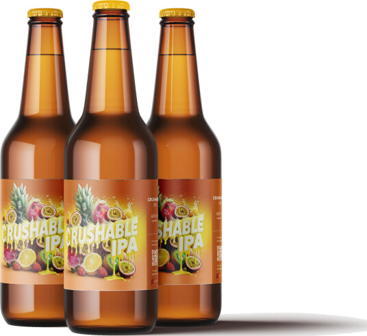 Ølbrygging As Crushable IPA Etikett 60stk Passer til boks og flaske 110 x 80 mm Ølbrygging As Crushable IPA Etikett 60stk Passer til boks og flaske 110 x 80 mm