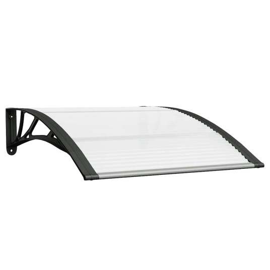vidaXL Skjermtak svart og gjennomsiktig 100x80 cm polykarbonat