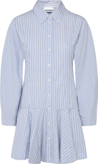 Ganni Stripe Shirt Dress Blue 40 Ganni Stripe Shirt Dress Blue 40