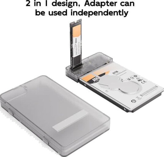Maiwo 2.5" HDD/SSD og M.2 NVMe harddiskkabinett 10Gbps