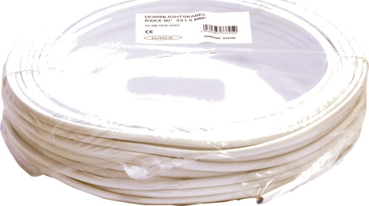 DOWNLIGHTKABEL PLS 90 2X1.5 50M HVIT DOWNLIGHTKABEL PLS 90 2X1.5 50M HVIT