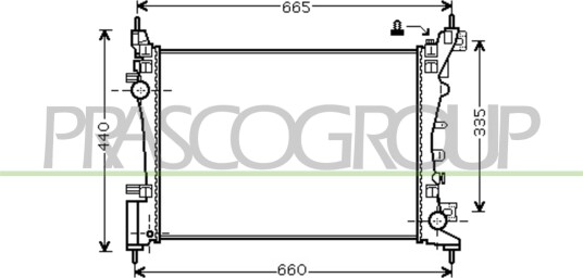 PRASCO OP035R005 Radiator motorkjøling