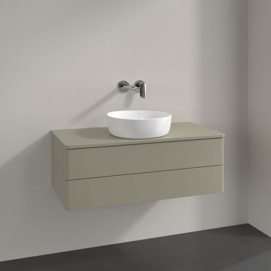 Villeroy & Boch  Antao Servantskap med 2 skuffer 100x50x36 cm m/lys Steingrå Matt