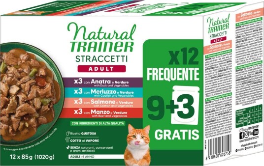 Natural Trainer Våtfôr Strimler I Saus Mikspakke 2 And Torsk Laks Okse 12 X 85 G Natural Trainer Våtfôr Strimler I Saus Mikspakke 2 And Torsk Laks Okse 12 X 85 G