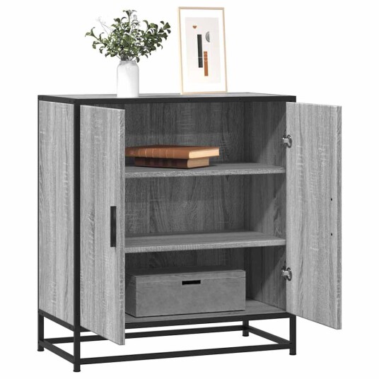 Skjenk grå sonoma 68x35x76 cm konstruert tre og metall 8721102840265