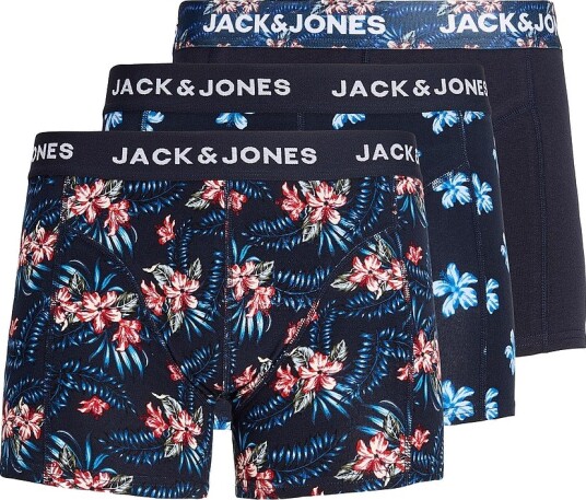 Jack & Jones Boksershorts Jaclamine Flower Trunks 3 pakning Blå