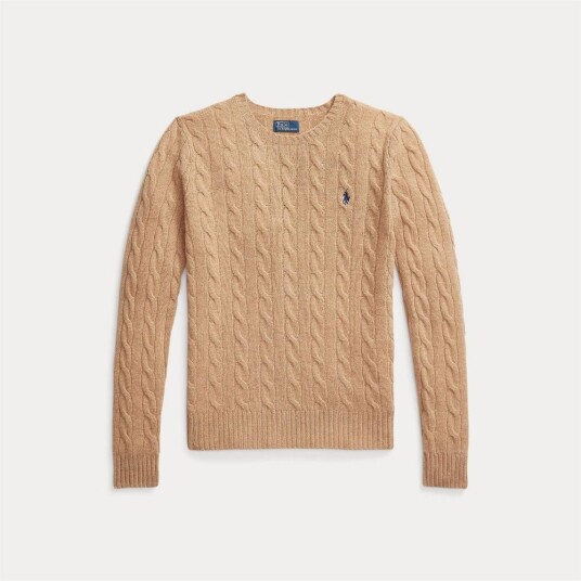 Polo By Ralph Lauren julianna langarmet strikkegenser beige og brun
