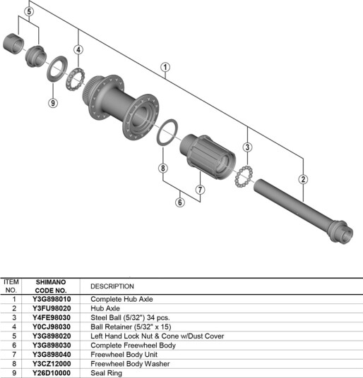 Shimano WH-RS171 Komplett Aksel Thru