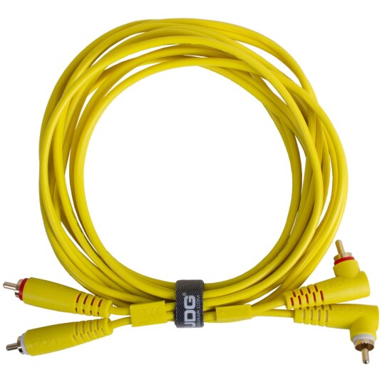 UDG Gear Lydkabel 2x Rca - 2x Vinkel Rca Yellow 3m