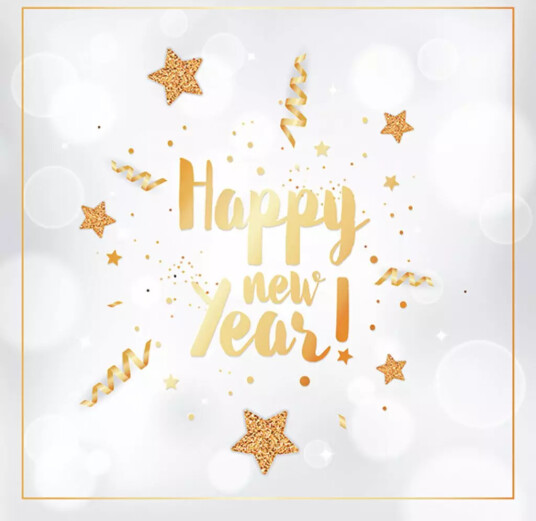 New Year glitter lunsjservietter hvite