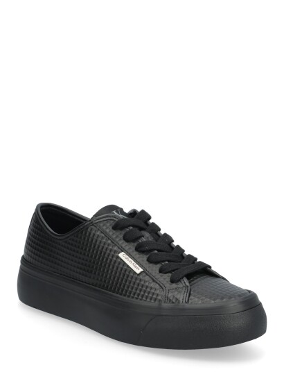 Calvin Klein Vulc Flatf Lace Up Text Lth - Black - 36