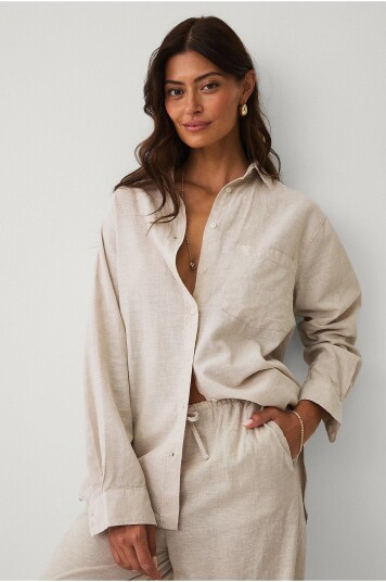 Ellos Collection Linskjorte Beige
