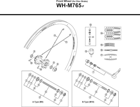 Shimano konus med støvkappe til forhjul modell WH-M765-F