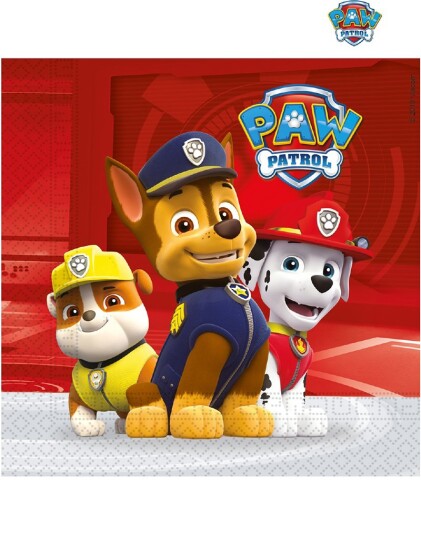 20 stk Servietter 33x33 Paw Patrol Gjengen