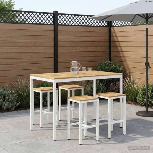 vidaXL Hagebarbord NAARDEN Hvit 147 x 88,5 x 105 cm Solid akasietre vidaXL Hagebarbord NAARDEN Hvit 147 x 88,5 x 105 cm Solid akasietre