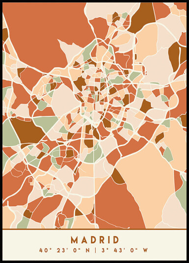 Black Maps Earth Tones 44 Plakat Plakat / 40x50cm