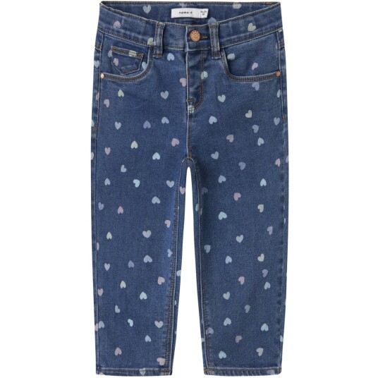 Name It Denim Blue Hearts Nmfbella Mom Shaped Jeans 3555 On Noos 86