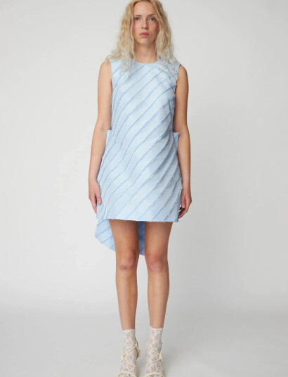 Stella Nova Mini Dress With Bow Detail   Blue   42