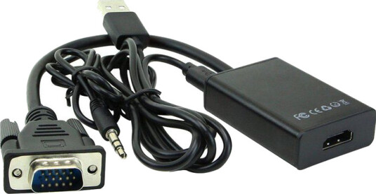 MicroConnect VGA til HDMI Videokonverter med USB-strøm og Lyd Svart