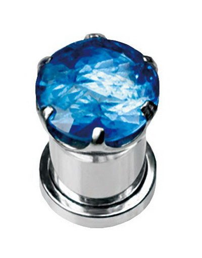 Aab Enchanted Blue Stone Piercing Plugg Strl 12 mm