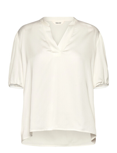 Selected Slflaurina 2/4 Sleeve Top Ex - Cream - 36 Selected Slflaurina 2/4 Sleeve Top Ex - Cream - 36