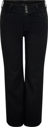 Only Carmakoma Jeans Caranna Hw Wide Black Dnm Svart