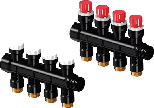 Uponor Vario PLUS Fordeler med 4 kurser 4 x 3/4" - 200 mm Uponor Vario PLUS Fordeler med 4 kurser 4 x 3/4" - 200 mm