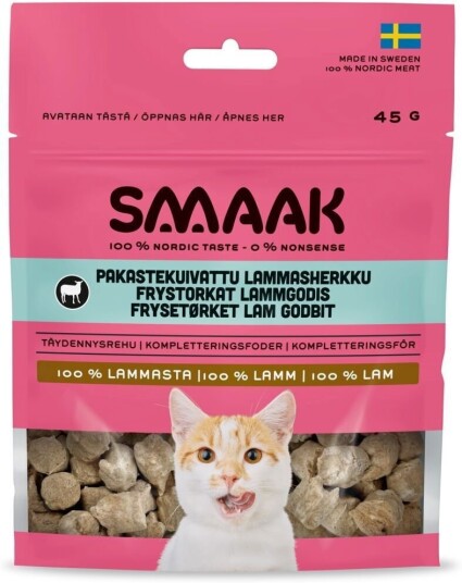 Smaak Cat Frysetørkede Kattegodbiter Lam 45 G Smaak Cat Frysetørkede Kattegodbiter Lam 45 G