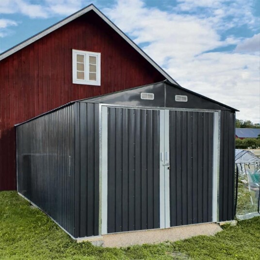 Garasje Metalcraft 18m² Antrasitt/Hvit