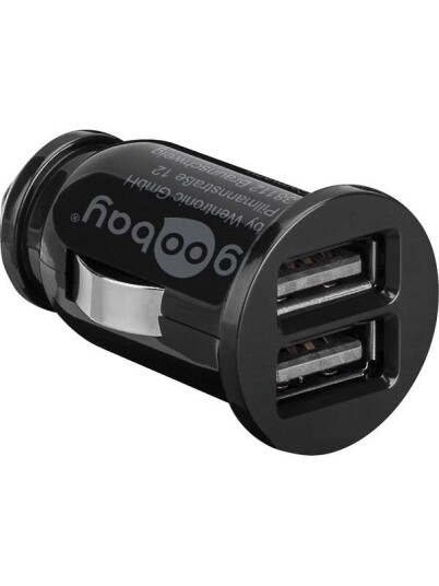 Pro USB Billader 12V 2xUSB 3,1A Svart - Mobillader med CE-merking