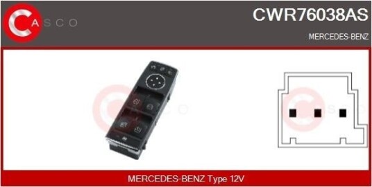Bryter, vindusheis CASCO CWR76038AS