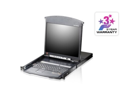 Aten - Kvm-Konsoll Med Kvm-Svitsj - 8 Porter - 19" - Kan Monteres I Rack - 1280 X 1024 - 1U