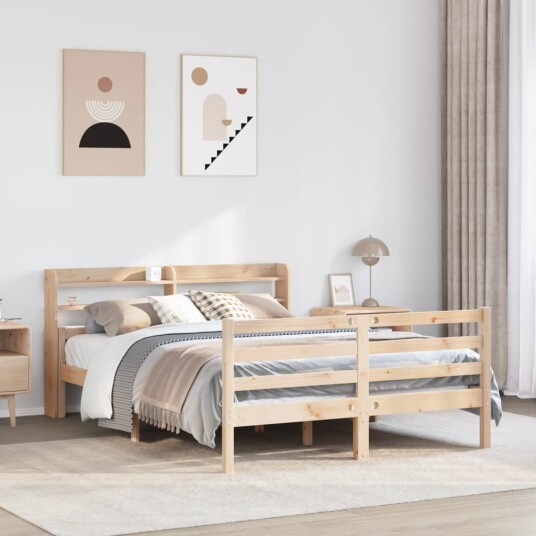 Sengeramme med hodegavl 150x200 cm heltre furu 3306686