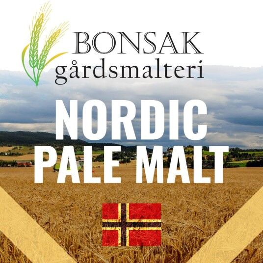 Nordic Pale Malt 25 kg Knust 5-6 EBC - Bonsak Gårdsmalteri