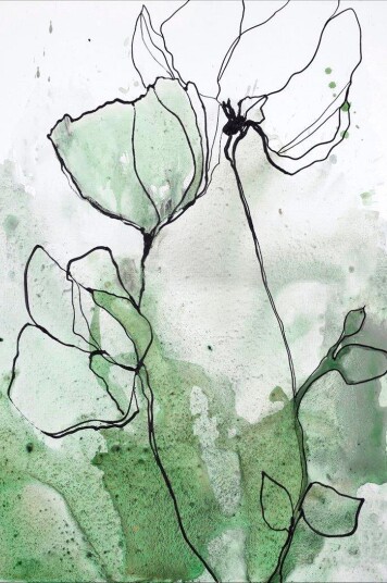 MalerifabrikkenPoster Flowerline 2GrønnPostere