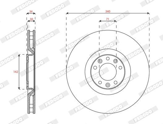 Bremseskive FERODO DDF2211C-1