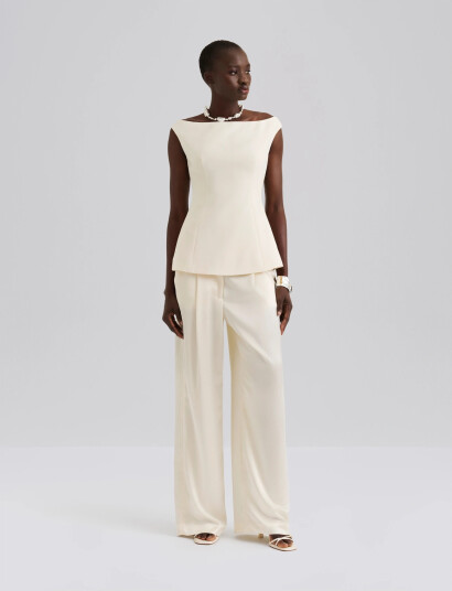 Malina Diora Half Off Shoulder Top - Cream - 40