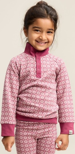 Gullkorn Axi Jacquard genser i ull/bomull, Støvrosa (P) (98) 98