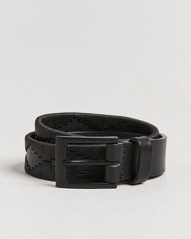 Pampeano Bordado Hand Stitched Classic Leather Belt 35cm Black