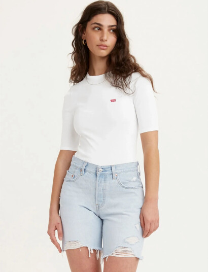 Levi"s® Luca Slim Tee White + Rib Knit - White - XS