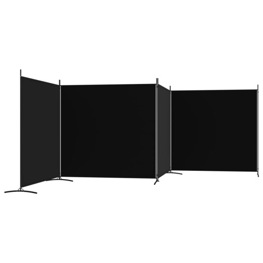 vidaXL Romdeler 4 paneler svart 698x180 cm stoff vidaXL Romdeler 4 paneler svart 698x180 cm stoff