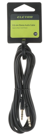 ELETRA MINI JACK KABEL HANN-HANN 3M, SVART